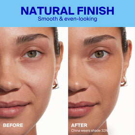 Supergoop! Protec(tint) swatches on arm showing shade 32N and smooth, natural coverage