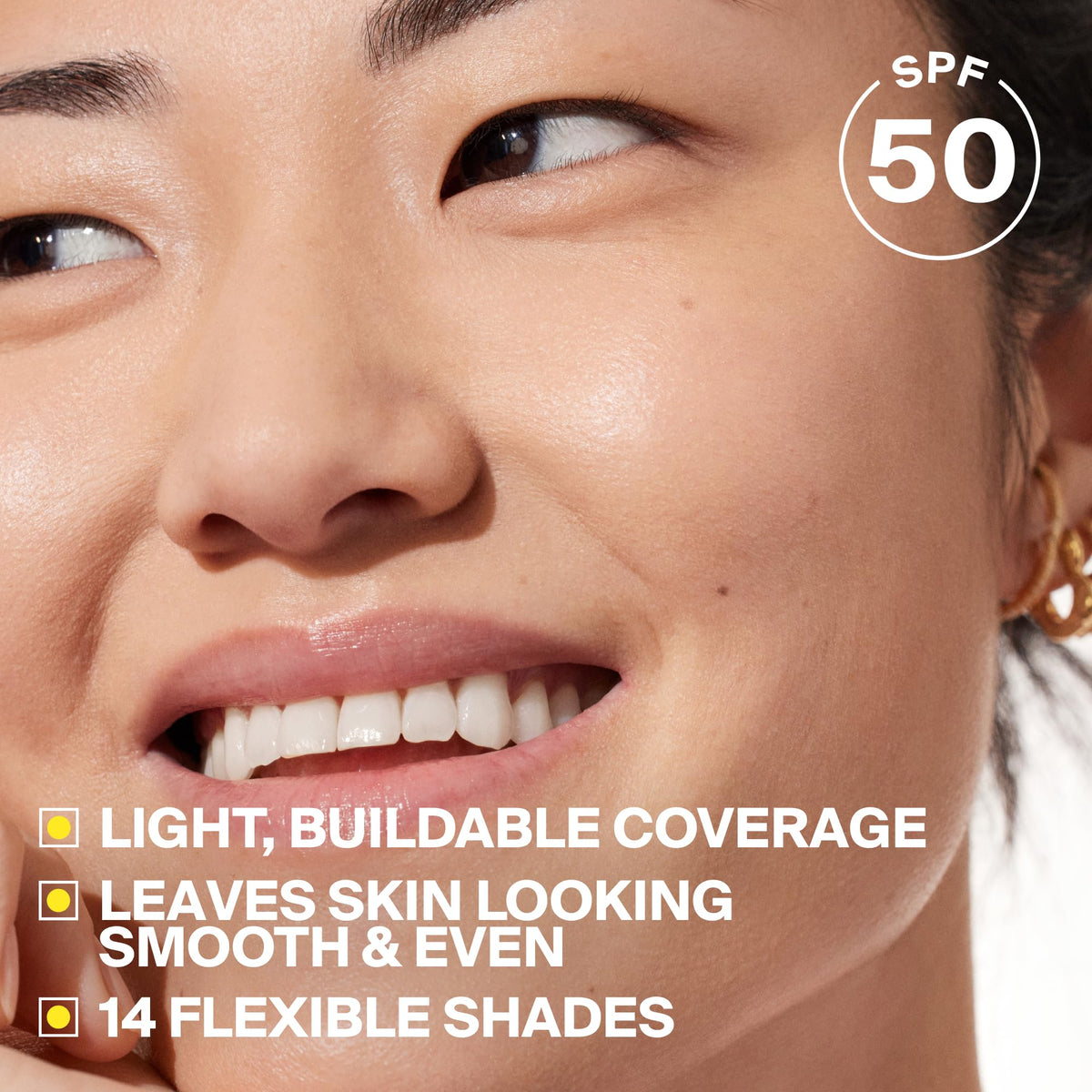 Supergoop! texture close-up showing creamy tint and lightweight spreadability benefit
