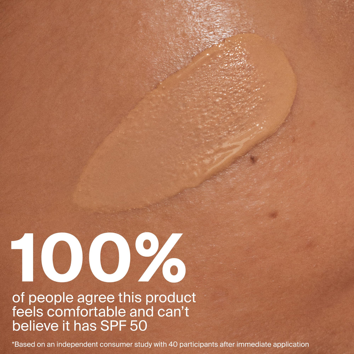 Supergoop! product applied with brush highlighting buildable coverage