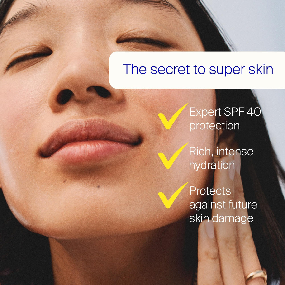 Supergoop! Superscreen swatch on forearm showing quick absorption and hydration