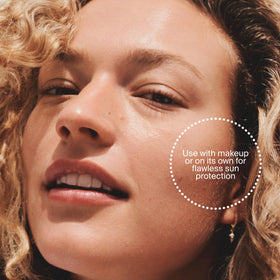 Supergoop! applying moisturizer to face in morning routine showing makeup-ready benefit