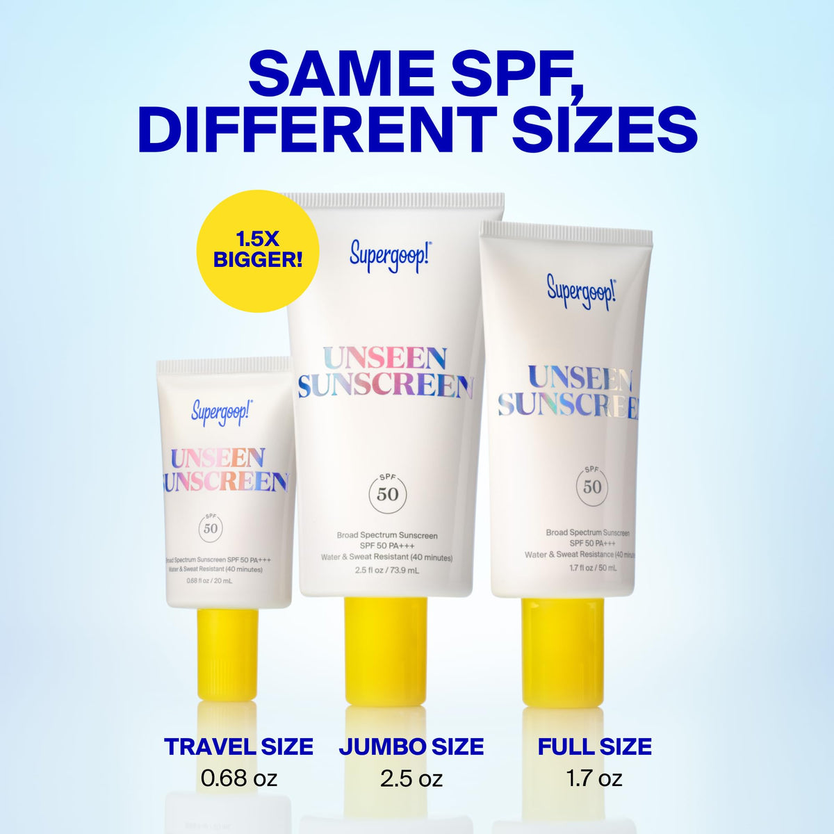 Supergoop! outdoors near sunglasses illustrating broad-spectrum sun protection benefit