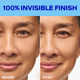 Supergoop! applying stick over makeup with minimal transfer benefit