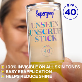 Supergoop! texture close-up revealing smooth, non-greasy finish advantage