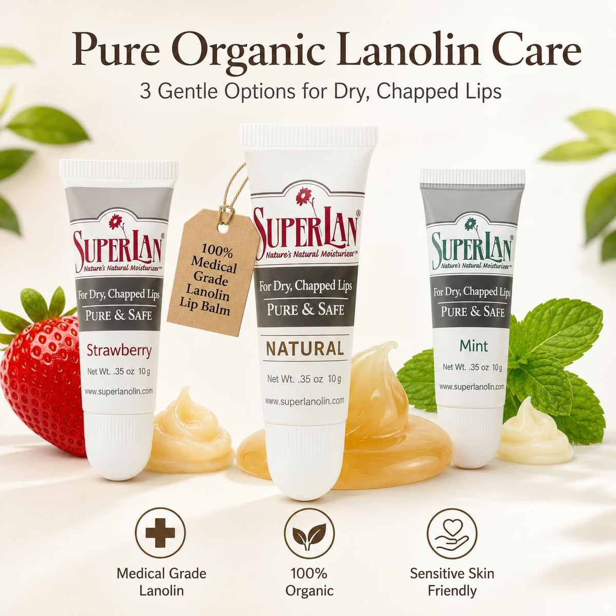 superlan lifestyle outdoor use showing balm protecting lips in hot, dry conditions