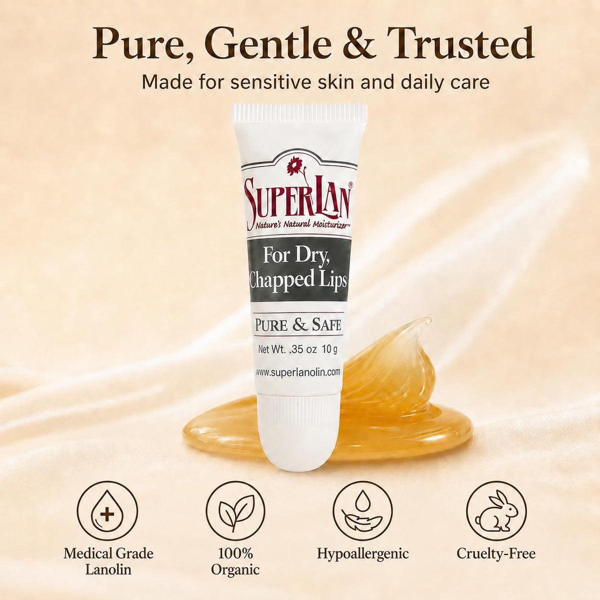 superlan texture closeup highlighting smooth lanolin richness