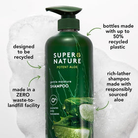 Supernature pump dispenser close-up, easy single-handed use benefit