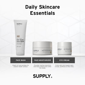 Supply ingredients label detail with plant-based components listed for clean formulation transparency