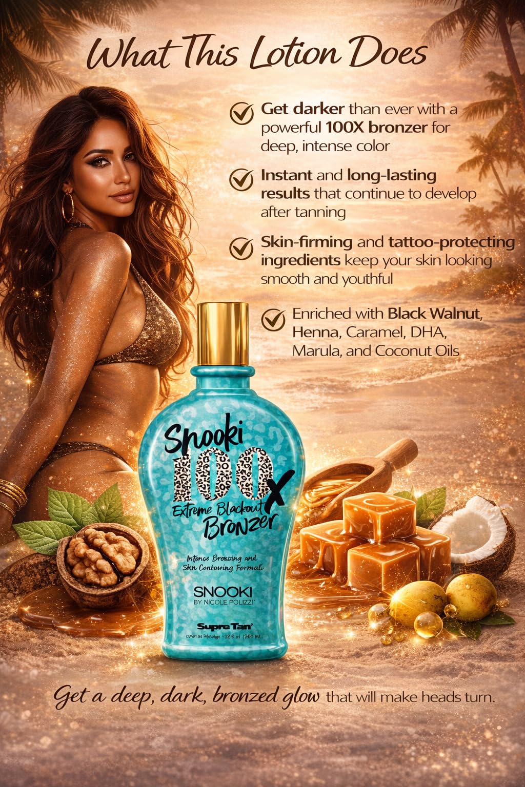 Supre Snooki in use inside a tanning bed demonstrating instant color