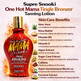 Supre Snooki One Hot Mama ingredients display highlighting hydrating actives