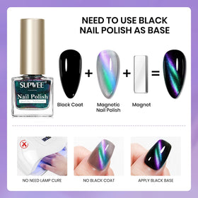 SUPWEE black base with cat eye bottles ready to intensify magnetic effect