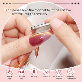 SUPWEE polished nails on model showing glossy cat eye finish benefit