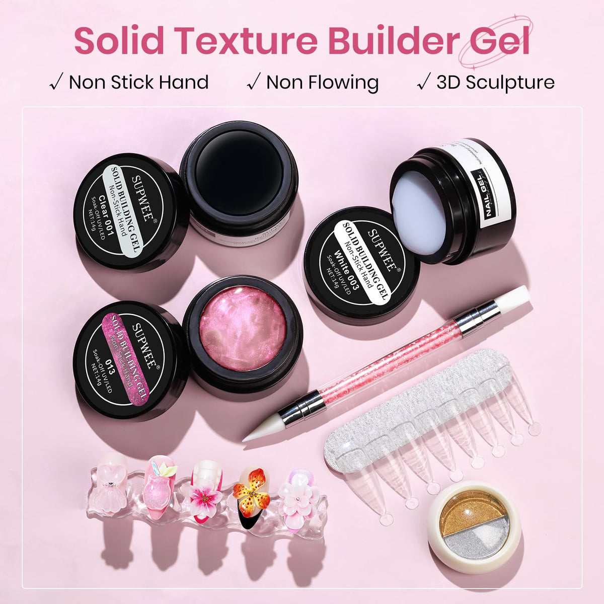 SUPWEE clear gel close-up showing smooth texture for precise sculpting
