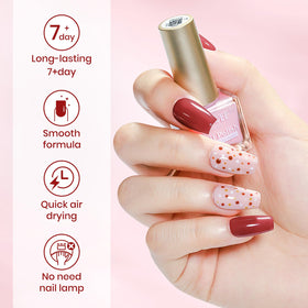 SUPWEE close-up swatch on nail tip showing even finish and natural shine for polished look