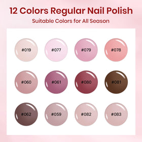 SUPWEE color swatches fanned out displaying 12 nude and pink shades for easy shade comparison