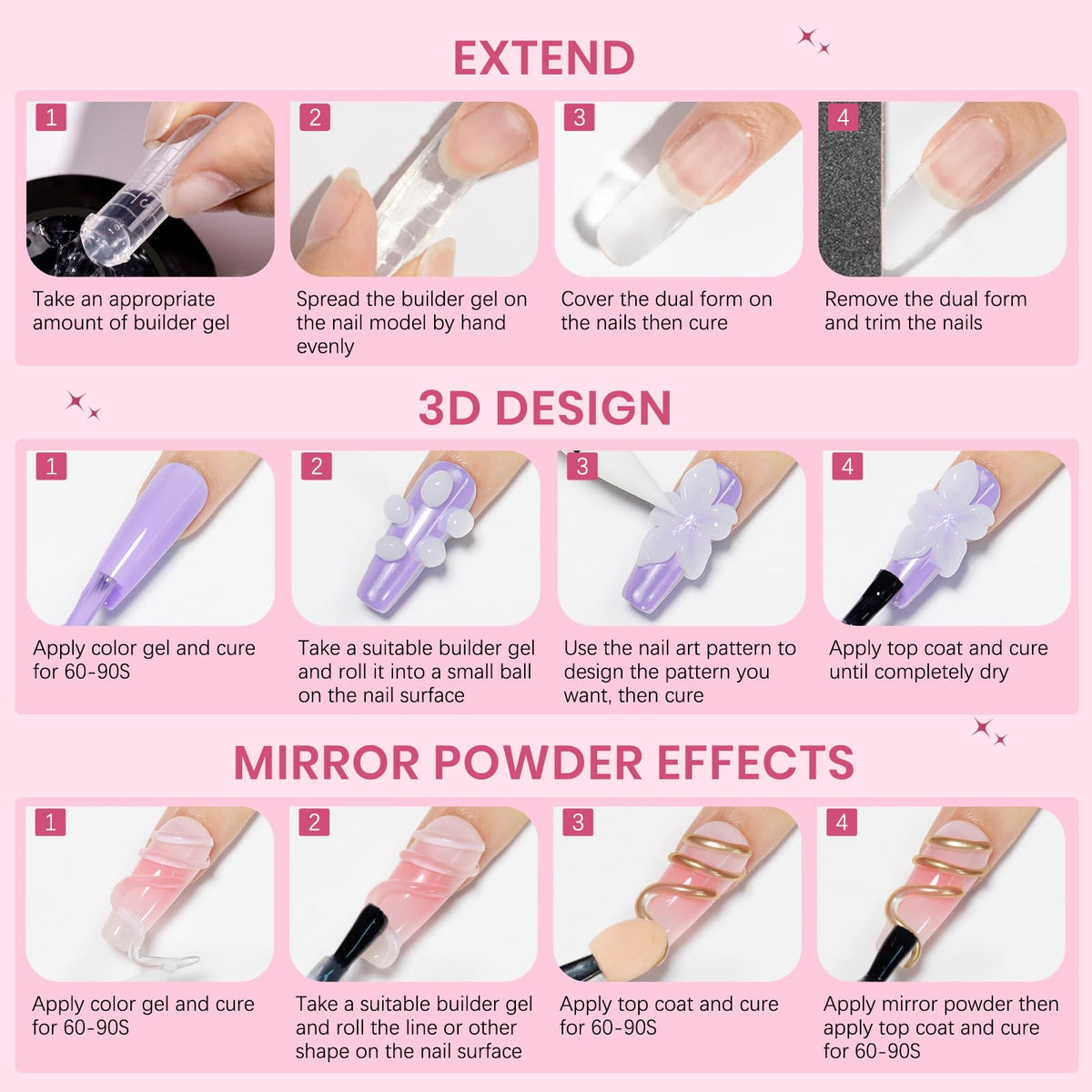 SUPWEE finished 3D nail extensions in lifestyle scene showing salon results