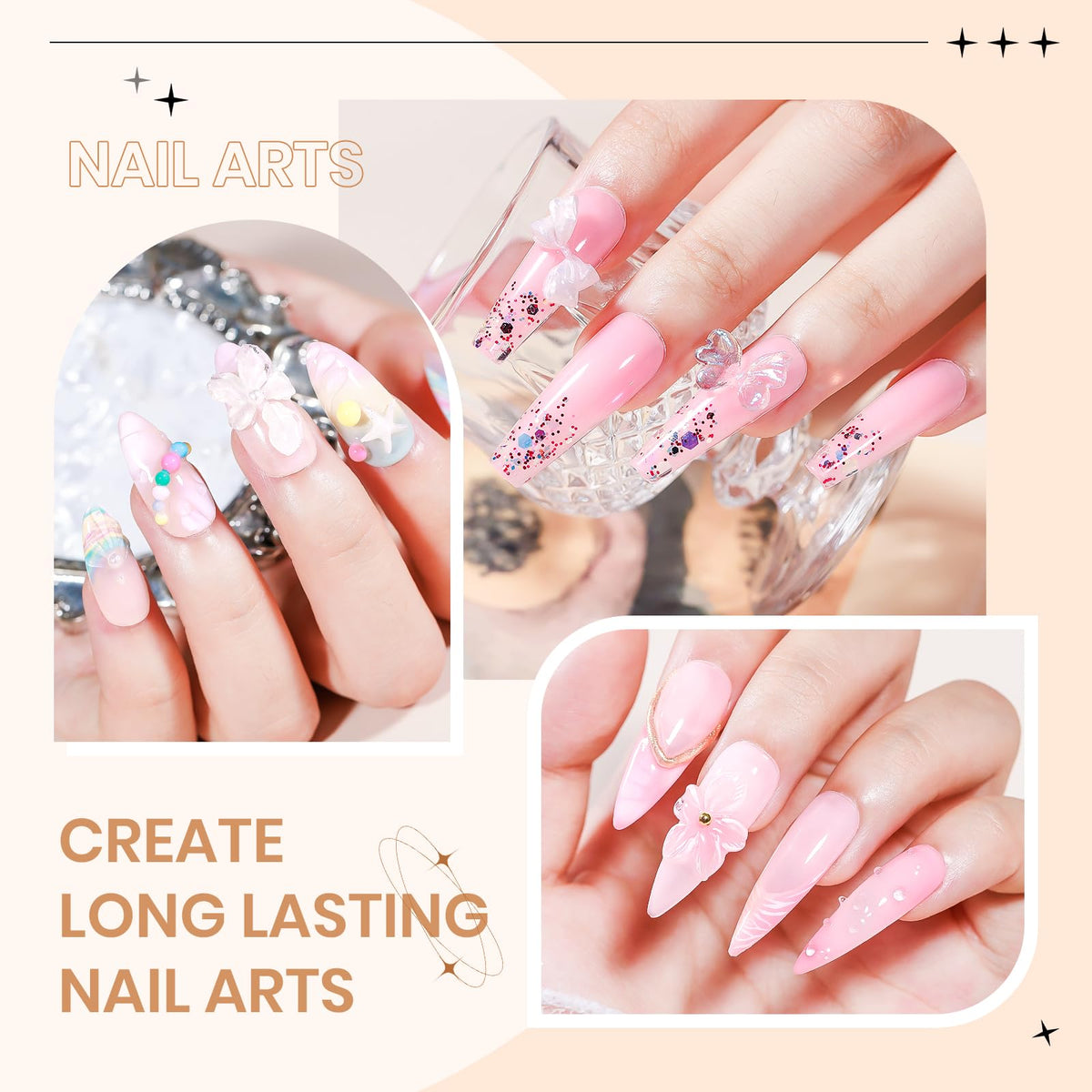 Before and after nail extension using SUPWEE gel for strength