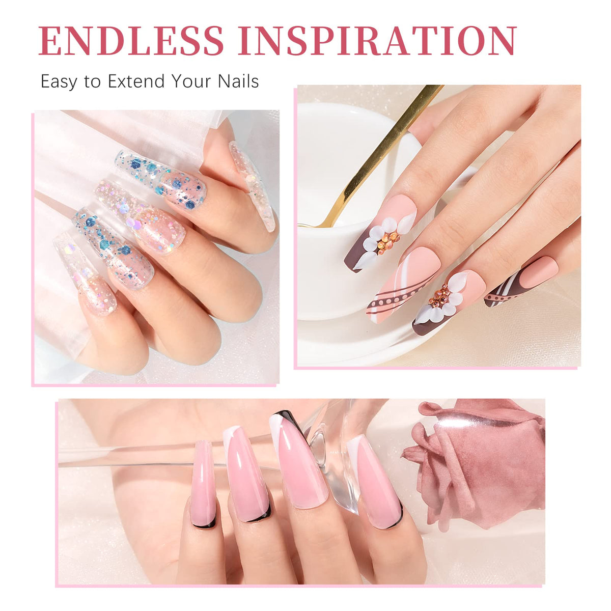 SUPWEE finished manicure lifestyle shot showing glossy sculpted nails for evening wear