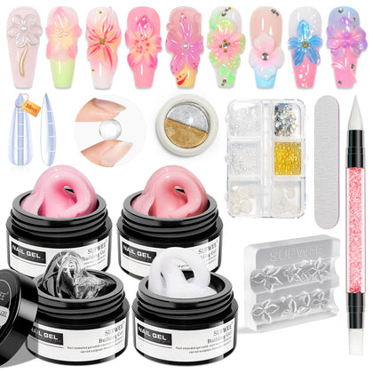 SUPWEE front packaging showing four solid gel colors and kit layout for easy selection