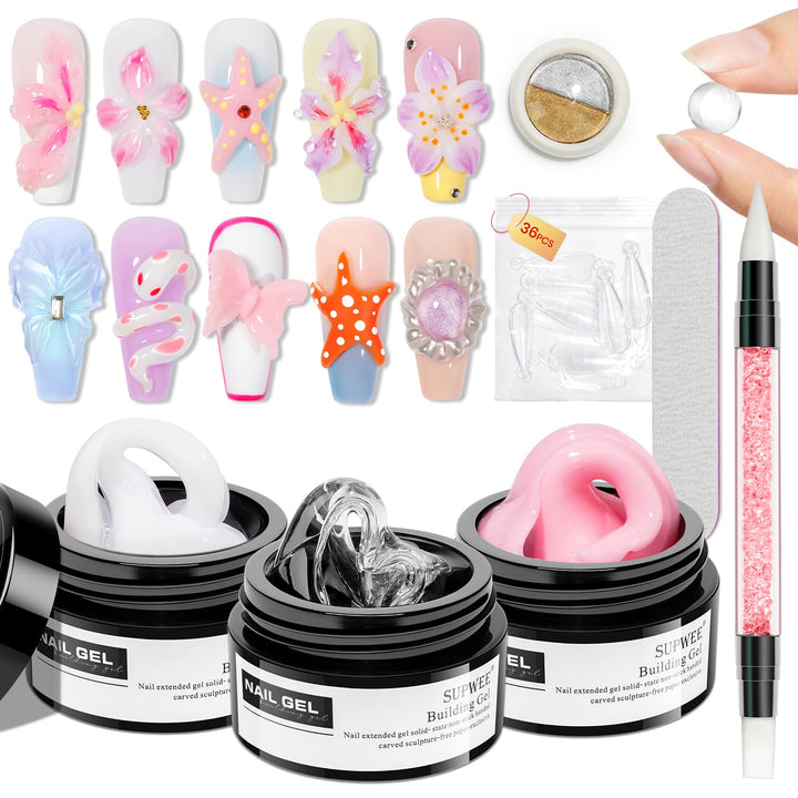 SUPWEE front packaging showing three gel colors and included tools for easy starter kits