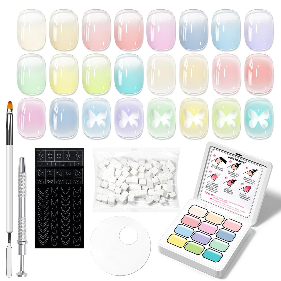 SUPWEE front packaging showing pastel ombré kit and included tools for easy home nails