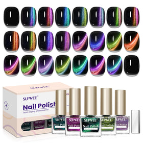 SUPWEE front packaging showing 12-color cat eye set and brand benefit