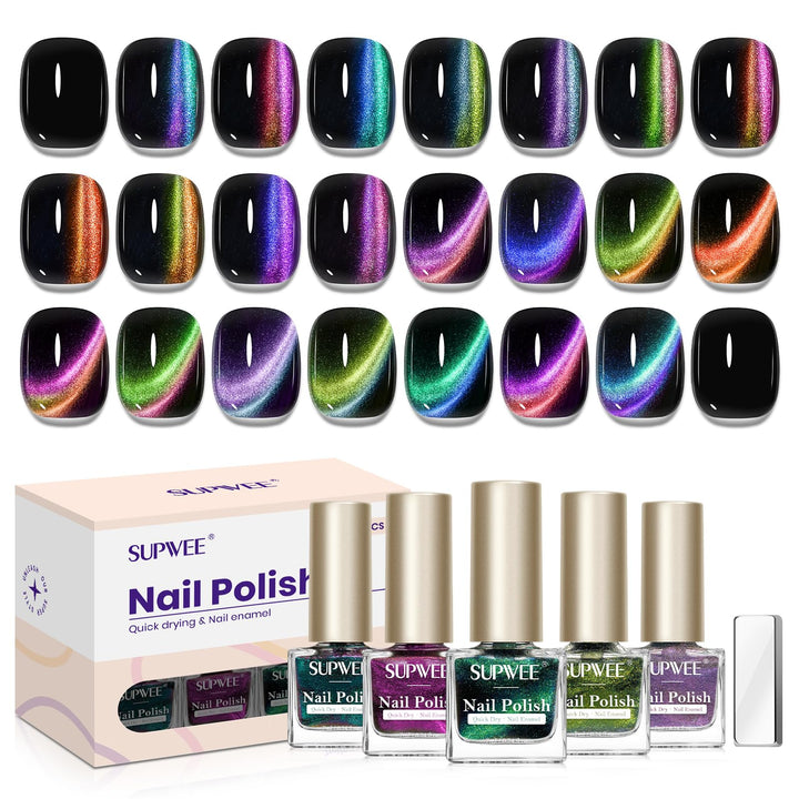 SUPWEE front packaging showing 12-color cat eye set and brand benefit