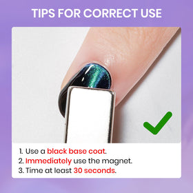 SUPWEE magnet held over wet polish demonstrating easy at-home technique