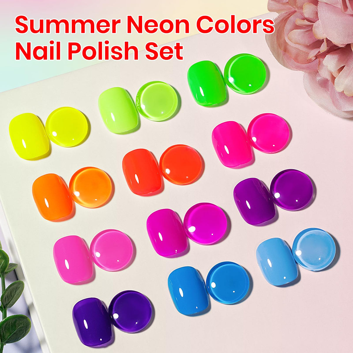 SUPWEE open bottles arranged to display each neon shade and easy selection benefit