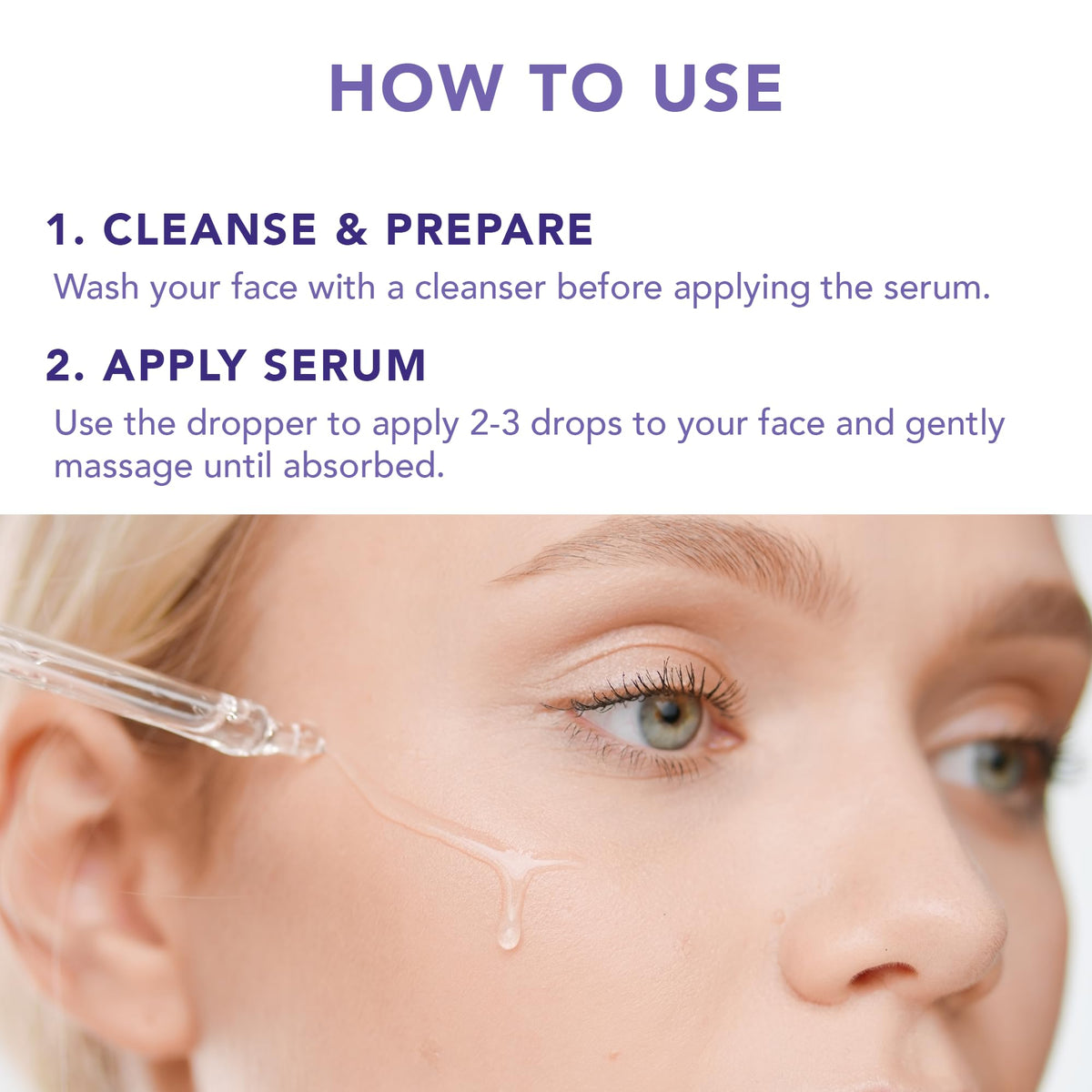suquato applied to skin near cheek, demonstrating smooth layering under moisturizer