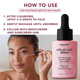 suquato serum dropper dispensing product, precise application for redness relief