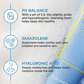 SUR.MEDIC+ soft foam texture close-up for gentle, hydrating cleanse