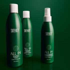 SURFACE All In Shampoo being applied in shower showing smooth detangling and hydration