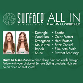 SURFACE mist spraying from bottle demonstrating even coverage and lightweight application