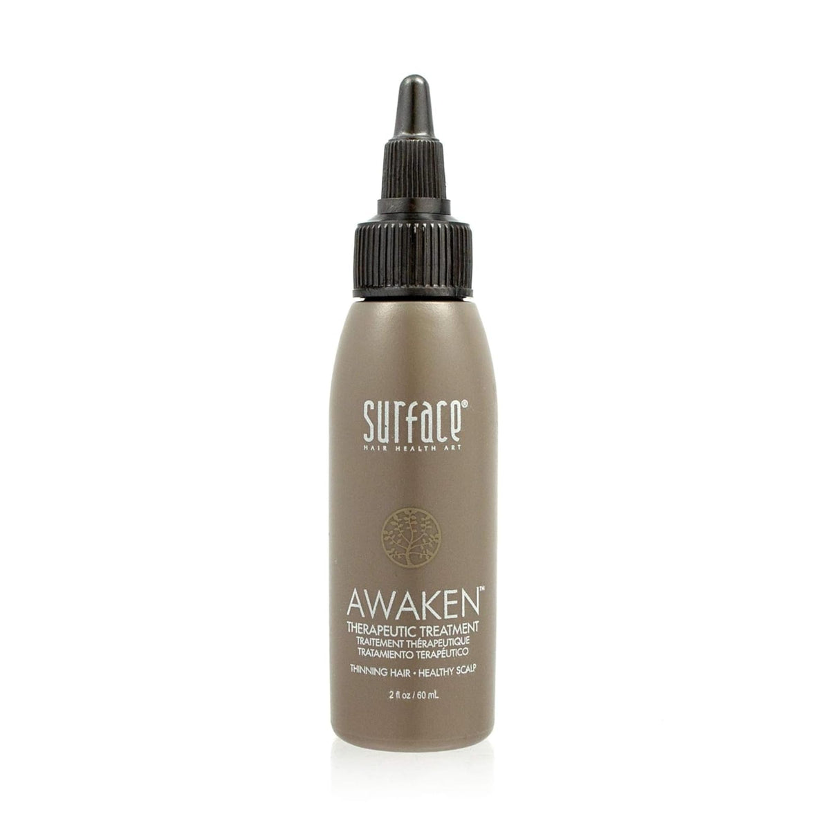 SURFACE bottle front packaging showing label and 2 fl oz size for easy identification