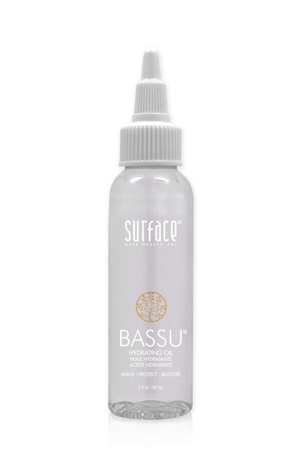 SURFACE Bassu front packaging showing bottle and label for easy identification and product trust
