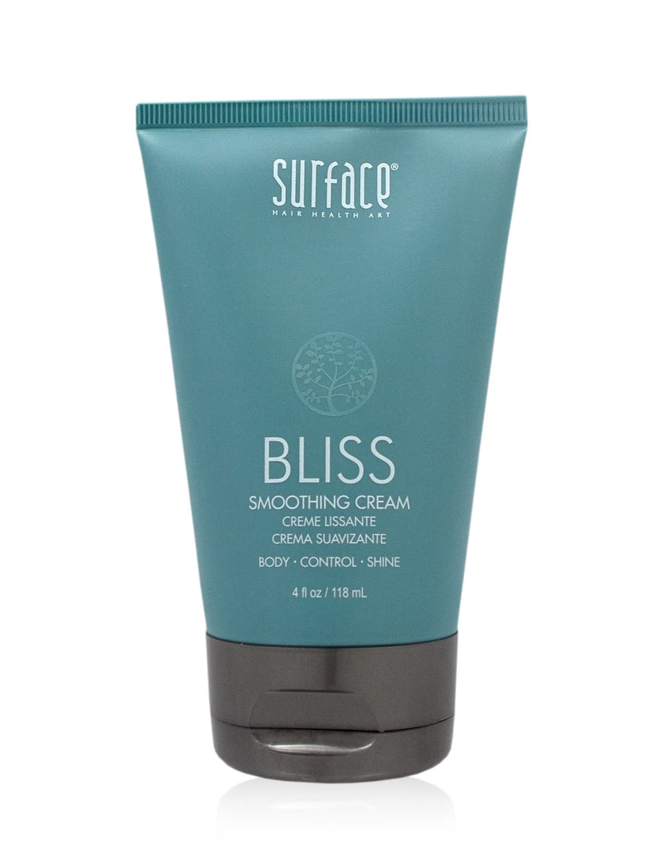 Surface bottle front view showing label and sleek packaging, highlights brand and polished look