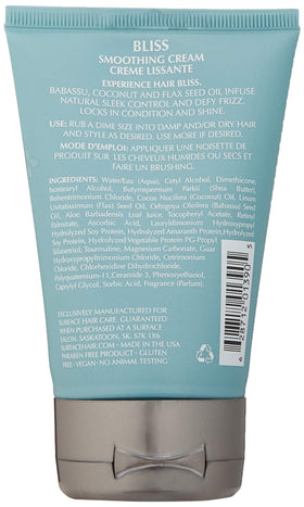 Surface cream in hand showing smooth texture and absorption, benefits frizz control and shine