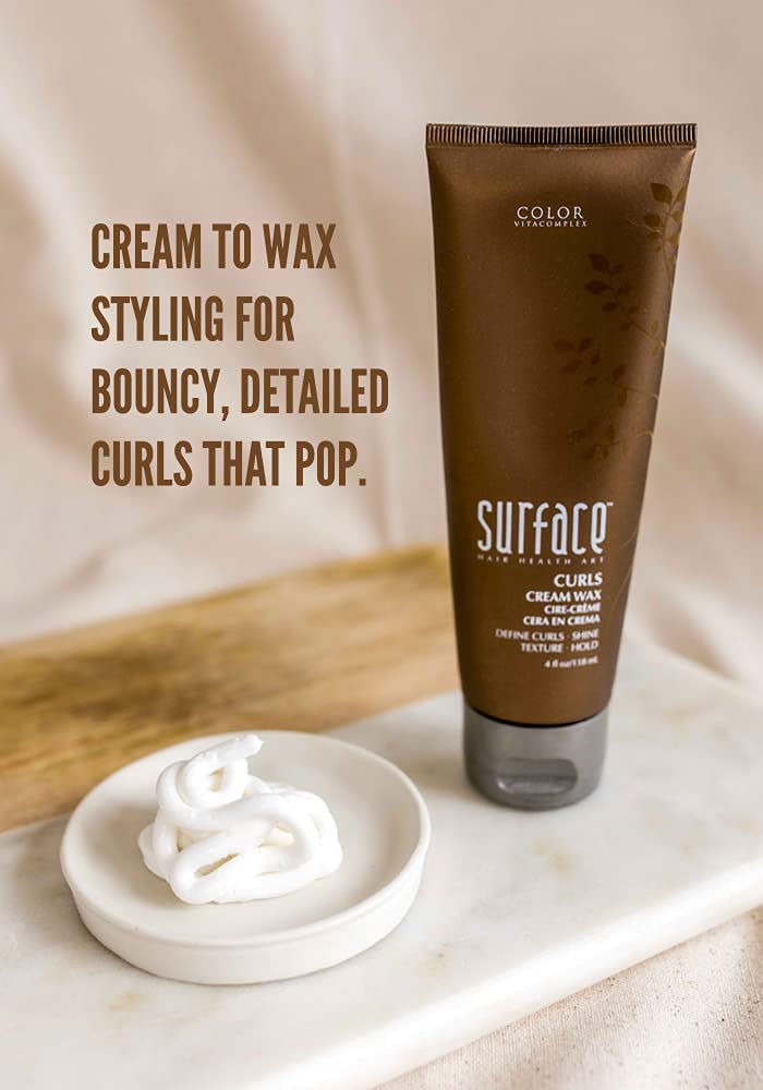 SURFACE applying cream-wax to curly hair demonstrating enhanced curl definition and control