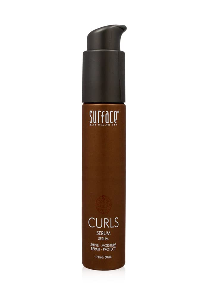 Surface curls serum front packaging showing brand and product benefits