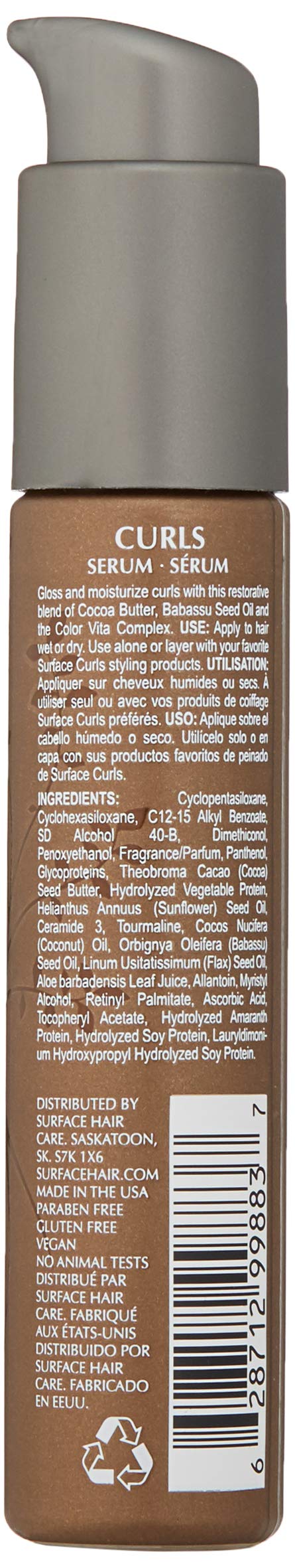 Surface curls serum pump nozzle detail for easy precise dispensing