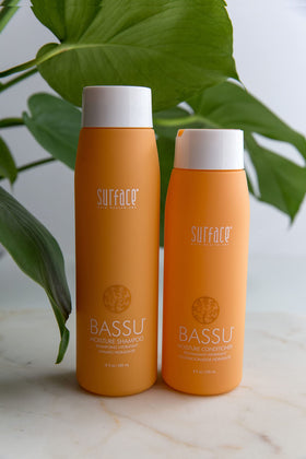SURFACE Bassu shampoo texture on hand demonstrating lightweight hydration