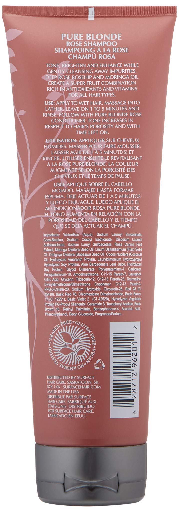 SURFACE Pure Blonde Rose close-up of shampoo texture showing creamy lather and nourishing oil sheen
