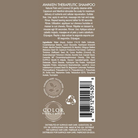 SURFACE shampoo bottle close-up highlighting pump and label for gentle cleansing