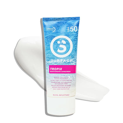Surface Sun Systems front tube showing SPF 50 and packaging benefits