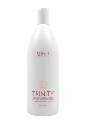 SURFACE Trinity front bottle view showing label and size, promotes color care
