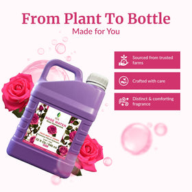 SVA ORGANICS pouring rose water into bath showing fragrant soak and relaxing ambience