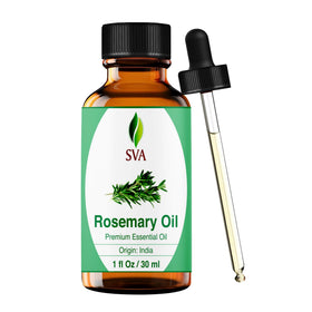 SVA ORGANICS front packaging showing 1 fl oz bottle and label, clear branding and use benefits