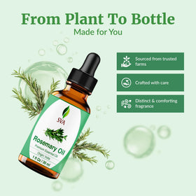 SVA ORGANICS rosemary oil texture on glass surface highlighting clarity and purity