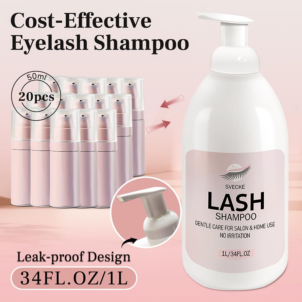 SVECKE lash cleaning demo in salon showing professional, hygienic results